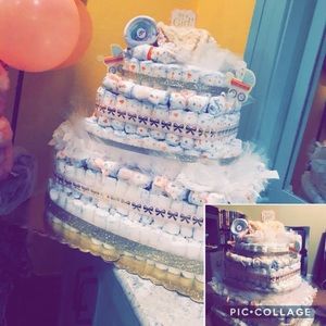 Diaper Cakes with real diapers